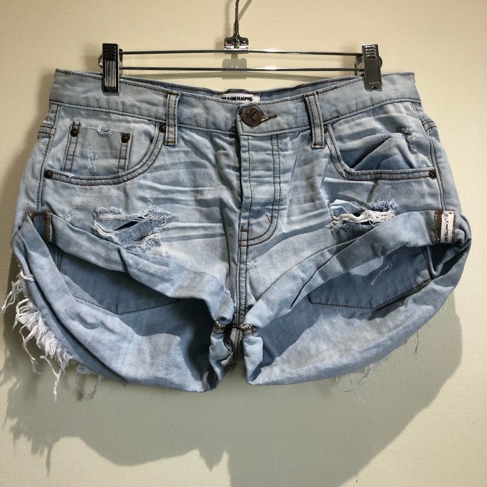 One Teaspoon Light Blue Jean Shorts